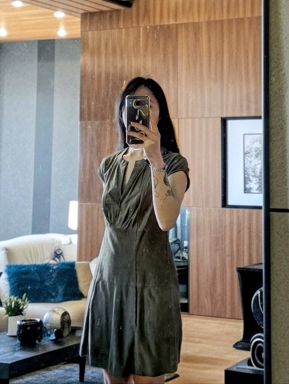 Grey Brunello Cucinelli Sleeveless Suede Dress